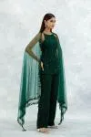 Forest Green Georgette Co-ord Set