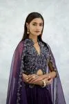 Dark Purple Chiffon Lehenga Set