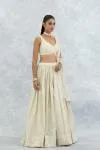 Beige Banarasi Silk Lehenga Set