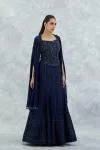 Midnight Blue Georgette Lehenga Set