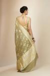 Dusty Olive Green Banarasi Silk Saree
