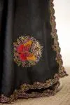 Black Tussar Slik Saree
