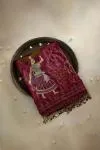 Wine Tussar Slik Saree