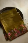Henna Green Tussar Slik Saree