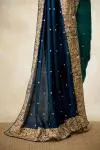 Dual-Shade Blue Tussar Silk Saree