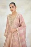Dusty Pink Tissue Organza Anarkali Set