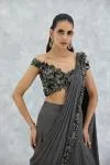 Silver Sand Satin Lehenga Set