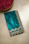Teal Green Organza Saree