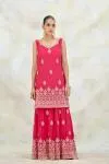 Fuchsia Pink Georgette Garara Set