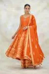 Rust Orange Silk garara set