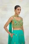 Turquoise Georgette Sharara Set