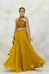 Mustard Georgette Sharara Set