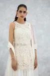 Ivory Georgette Sharara Set