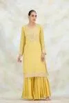 Butter Yellow Crepe Garara Set