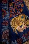 Navy Blue Tussar Silk Saree