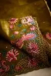 Henna Green Tussar Slik Saree