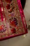 Rani Pink Tussar Slik Saree