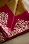Gold & Rani Pink Kanjivaram Tissue Saree