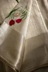 Ivory Kanjivaram Slik Saree