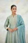 Powder Blue Banarasi Silk Anarkali Set