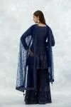 Ink Blue Georgette Sharara Set