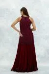 Garnet Red Georgette Sharara Set