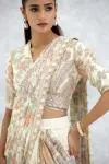 Ivory Georgette Drape Saree