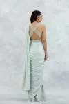 Ash Blue Lycra Net Drape Saree