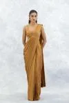 Molten Gold Satin Drape Saree