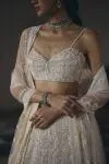 Ivory Organza Lehenga Set