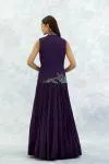 Dark Purple Chiffon Lehenga Set