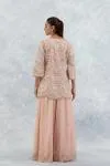 Soft Peach Organza Sharara Set