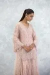 Dusty Pink Organza Sharara Set