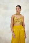Mustard Georgette Sharara Set