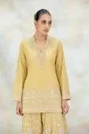 Yellow Georgette Sharara Set