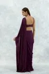 Wine Lycra Drape Saree