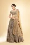Navy Blue Silk Lehenga