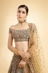 Navy Blue Silk Lehenga