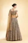 Navy Blue Silk Lehenga