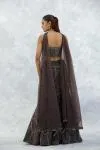 Earthy Brown Organza Lehenga Set