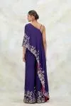 Purple Silk Asymmetric Sharara Set