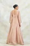 Dusty Pink Tissue Organza Anarkali Set
