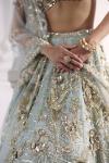 Aqua Tissue Net Lehenga Set