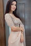 Peach Satin Georgette Drape Saree