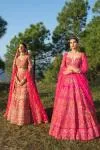 Fuschia Pink Raw Silk Lehenga