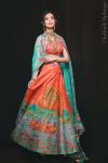 Orange Off Shoulder Lehenga