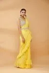 Yellow Ruffle Saree