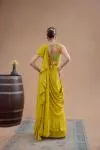 Indian Yellow Drape Saree Set