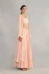 Baby Pink Cape Sharara Set