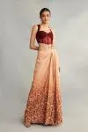 Salmon Printed Drape Saree